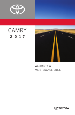 2017 Toyota Camry Warranty And Maintenance Guide Free Download
